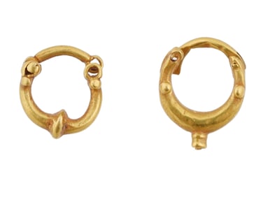 PAIR OF ANCIENT GREEK GOLD EARRINGS CA 600 TO 300 BC