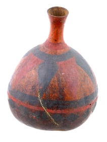 AFRICAN HAND PAINTED GOURD VESSEL