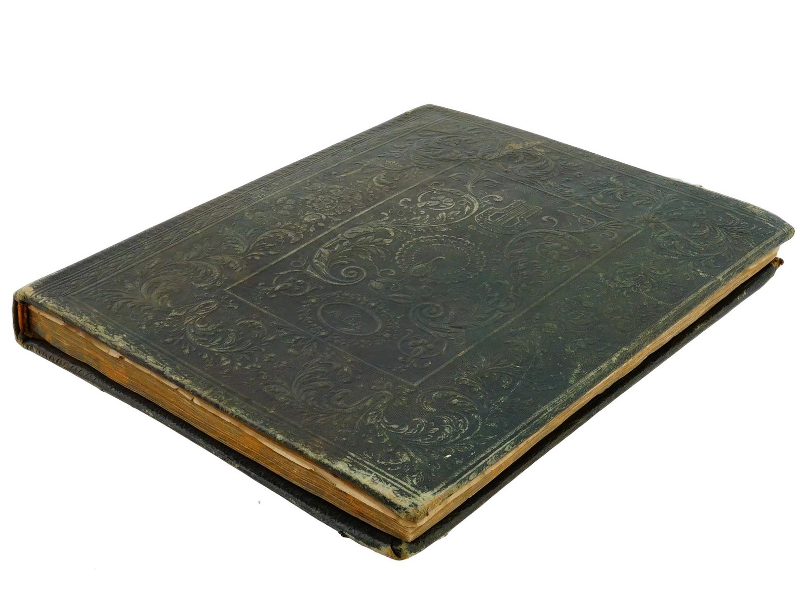 AMERICAN PERSONAL DIARY WITH NOTES AND DRIED FLOWERS: A unique American personal diary book by Mary Dabney Richardson from Charlottesville, Virginia. The dairy contain dried flowers and leaves, personal notes, and engravings. Leather upholstered cover wi