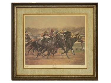 LOUIS LUPAS SIGNED LTD ED LITHOGRAPH PRINT THE RACE