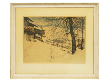SIGNED ETCHING PRINT BY LUIGI KASIMIR CORTINA 1925