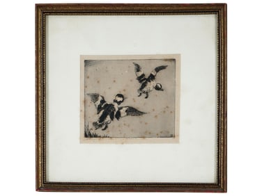 AMERICAN NATURE ETCHING BY BENSON BOND MOORE SIGNED