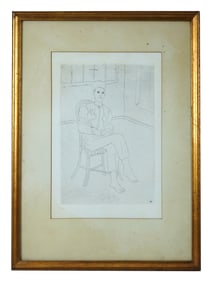 MODERN SWISS MALE PORTRAIT ETCHING BY KARL GEISER