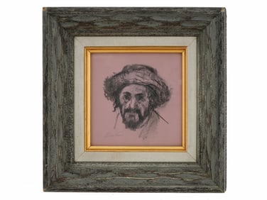VTG PASTEL PAINTING OF RABBI BY IRVING WEINSTEIN