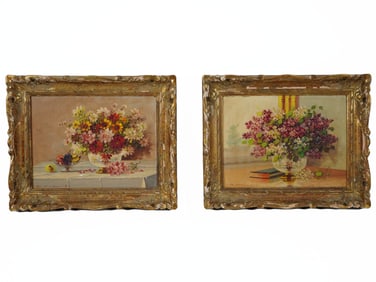 CZECH OIL STILL LIFE PAINTINGS BY KEIST VUKOVIC 1960S