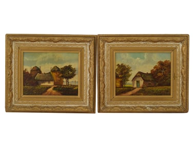 VINTAGE DUTCH OIL LANDSCAPE PAINTINGS BY H WESTER