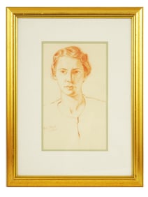 ALEXANDER ROBERTSON JAMES AMERICAN SANGUINE PAINTING