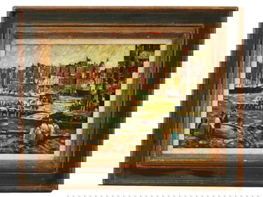 ATTR TO ROBERT SPENCER MARINE LANDSCAPE PAINTING