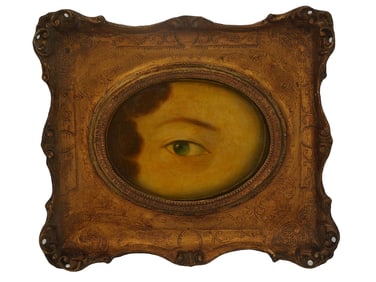 ANTIQUE ENGLISH GEORGIAN ERA LOVERS EYE OIL PAINTING