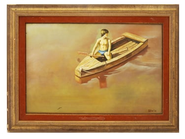 ATTR TO ROBERT BLISS AMERICAN OIL PAINTING 1965