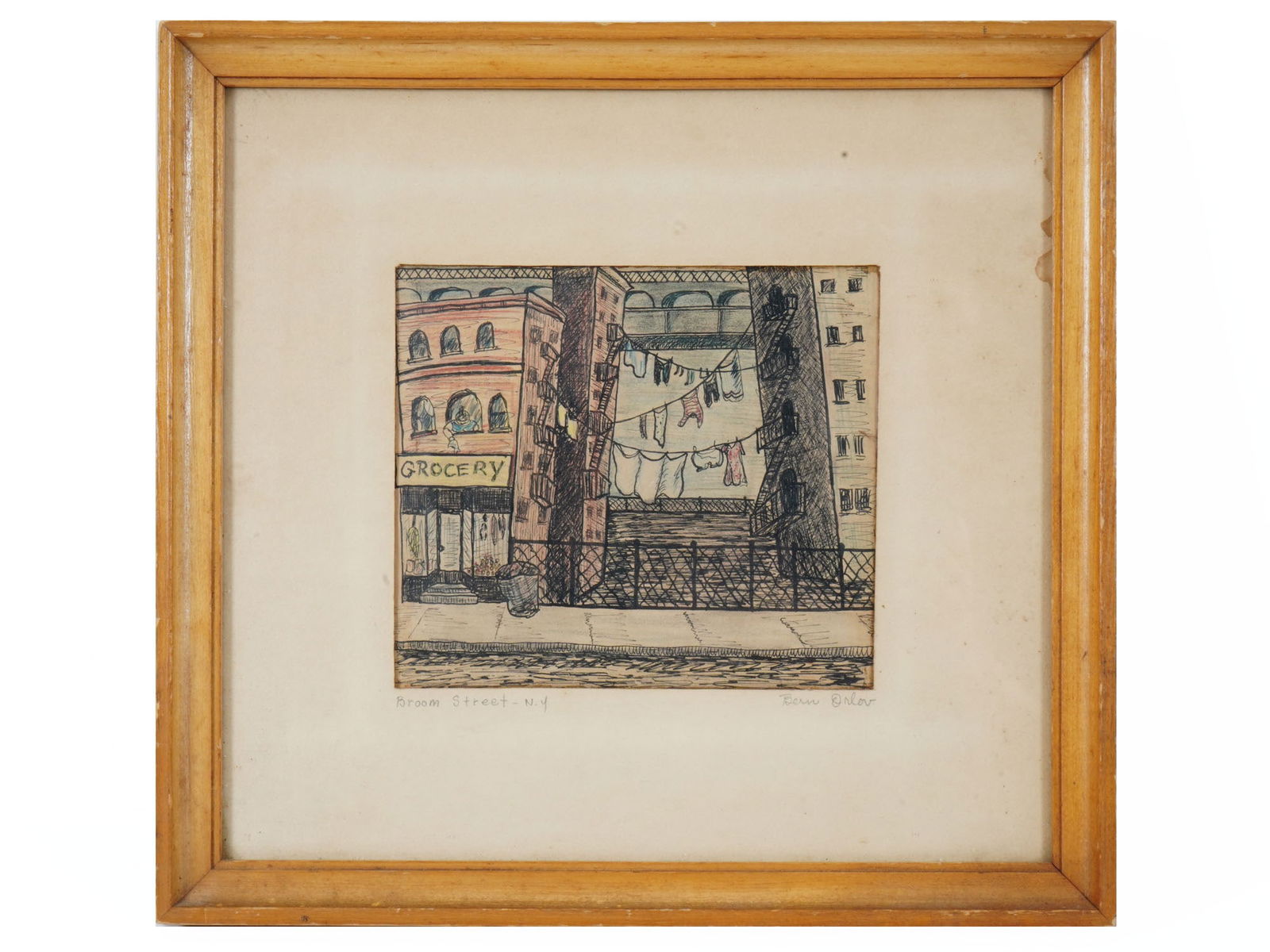 ATTR TO BORIS ORLOV CITYSCAPE MIXED MEDIA PAINTING (1 of 5)