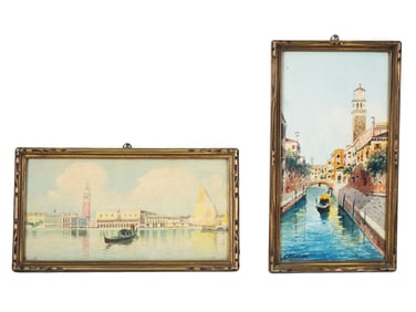 MID CENTURY ITALIAN VENICE WATERCOLOR PAINTINGS SIGNED