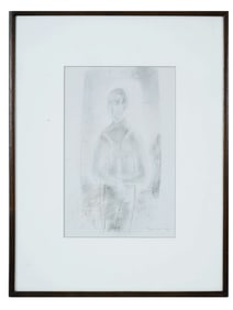 ATTR ALFRED DUCA AMERICAN PORTRAIT PENCIL PAINTING