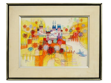 CONTEMPORARY ABSTRACT LANDSCAPE PAINTING SIGNED