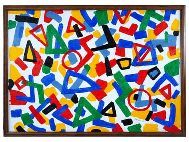 POLISH ABSTRACT OIL PAINTING BY JONASZ STERN