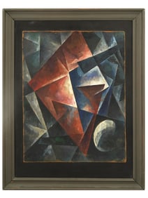 RUSSIAN OIL PAINTING ATTR TO MIKHAIL LARIONOV