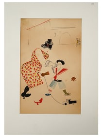 RUSSIAN AVANT GARDE PAINTING ATTR VLADIMIR LEBEDEV