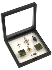 VINTAGE JEWELRY JADE ITEMS SILVER GEMSTONE PENDANTS