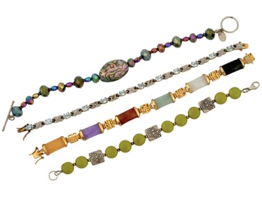 VINTAGE SILVER GEMSTONE BRACELETS OF VARIOUS DESIGNS