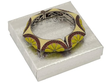 1980S RINA LIMOR STERLING SILVER ENAMEL BRACELET