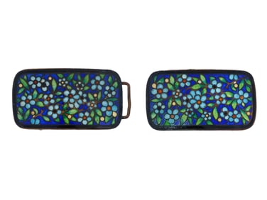 CZECHOSLOVAKIAN FLORAL CLOISONNE ENAMEL BELT BUCKLE