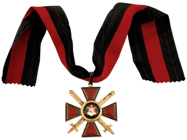 RUSSIAN GILT BRONZE ENAMEL PRINCE VLADIMIR ORDER