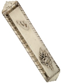 VINTAGE STERLING SILVER MEZUZAH JUDAICA FLORAL MOTIF