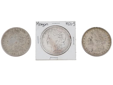 ANTIQUE 1921 AMERICAN MORGAN SILVER DOLLAR COINS