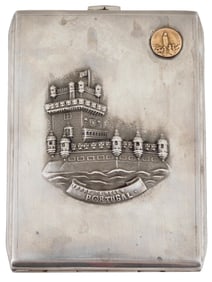 VINTAGE PORTUGUESE GOLD AND SILVER CIGARETTE CASE BELEM