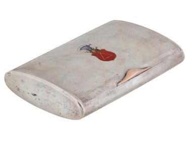 ANTIQUE AUSTRIAN GOLD SILVER ENAMEL CIGARETTE CASE