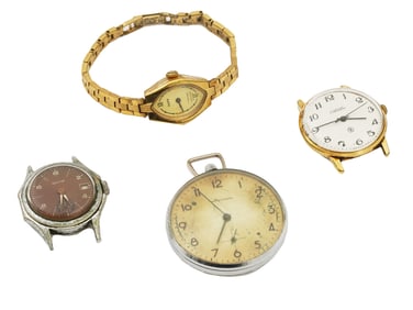4 VINTAGE RUSSIAN SOVIET MECHANICAL WATCHES