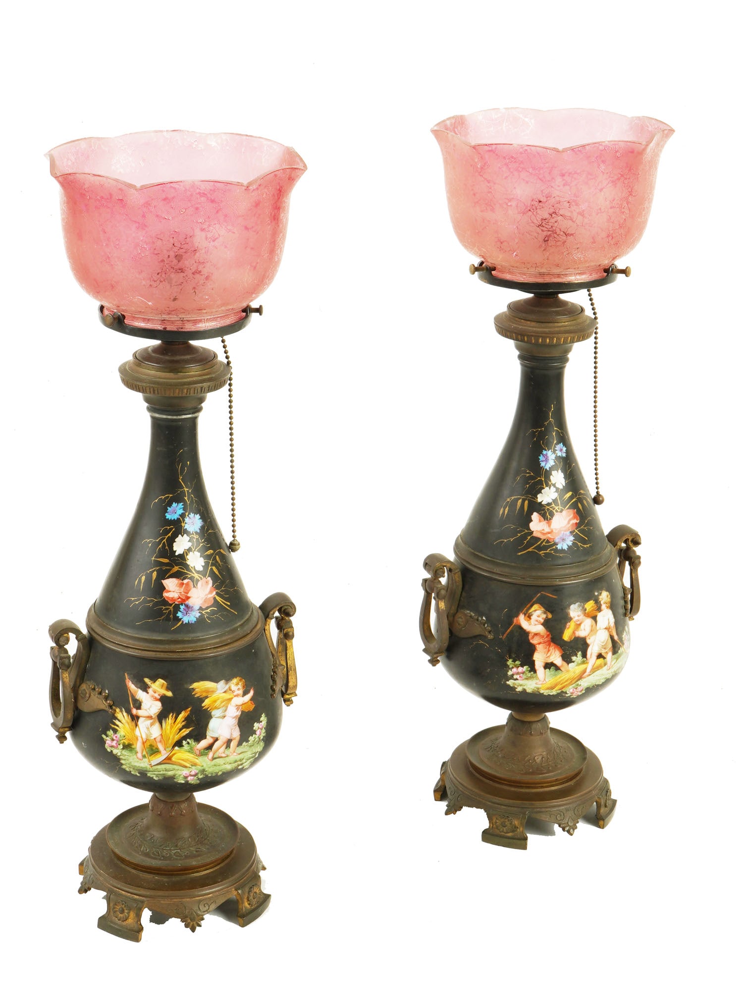 ANTIQUE ITALIAN PORCELAIN AND BRONZE TABLE LAMPS (1 of 9)