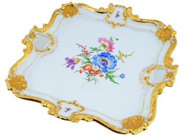 ANTIQUE GERMAN MEISSEN PORCELAIN SERVING PLATTER
