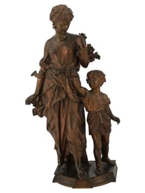 ANTIQUE FRENCH BRONZE SCULPTURE AFTER AUGUSTE MOREAU