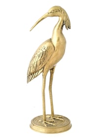 VINTAGE GILT BRONZE IBIS BIRD SCULPTURE