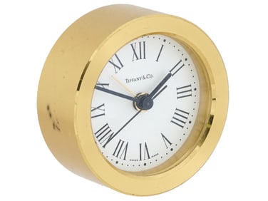 VINTAGE TIFFANY AND CO. ALARM CLOCK WITH ROMAN NUMERALS