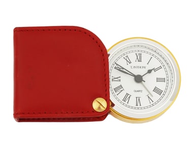 VINTAGE T. ANTHONY QUARTZ TRAVEL ALARM CLOCK IN CASE