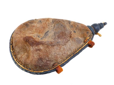 VINTAGE CENTRAL ASIAN LEATHER WINESKIN FLASK