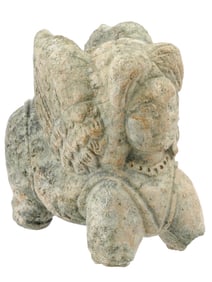 ANCIENT CARVED GRANITE WINGED MYTHOLOGICAL FIGURINE
