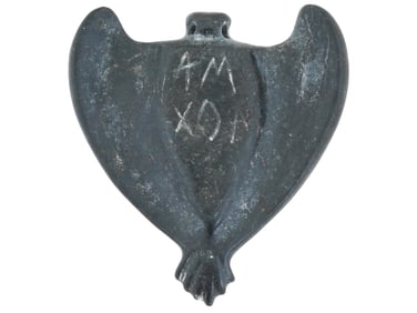 ANCIENT STEATITE PENDANT EAGLE W ENGRAVED INSCRIPTIONS