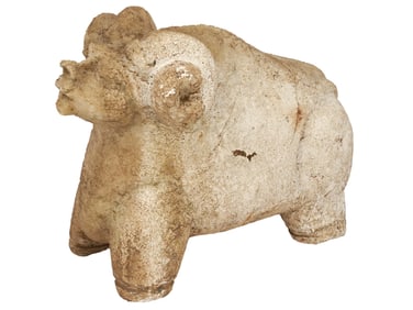 ANCIENT HAND CARVED MARBLE RAM FIGURE CA 2000 BC