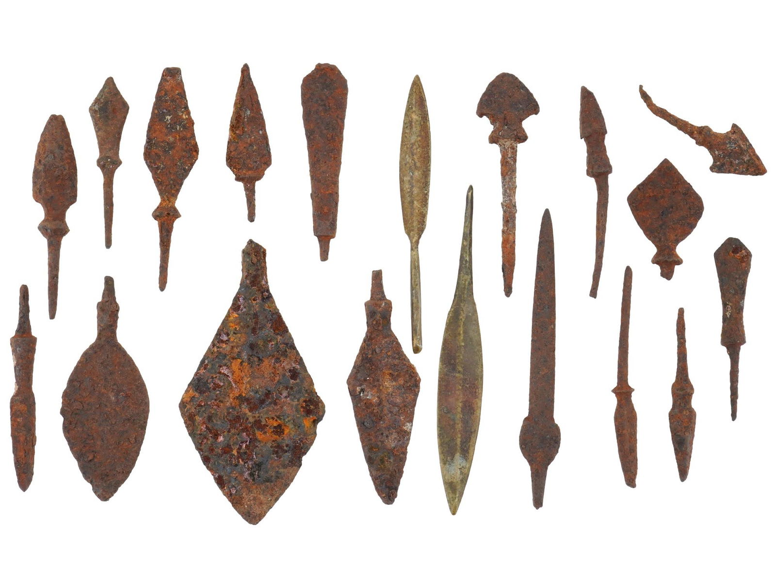 ANCIENT GREEK AND ROMAN BRONZE AND IRON ARROWHEADS (1 of 2)