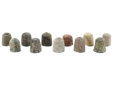 GROUP OF ANCIENT ROMAN BRONZE THIMBLES