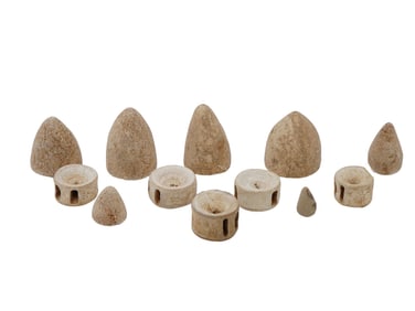 COLLECTION OF ANCIENT GAMBLING PIECES 1000 TO 500 BC