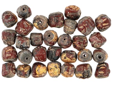 ANCIENT BYZANTINE EMPIRE PAINTED AND GILDED BEADS
