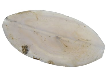 ANCIENT HAND CARVED WHITE AGATE BEAD PENDANT