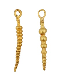 TWO ANCIENT ROMAN GOLD PENDANTS 100 TO 300 AD