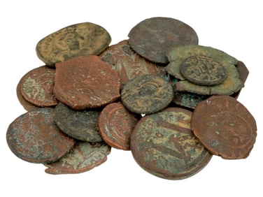 ANCIENT ROMAN AND BYZANTINE BRONZE COINS 100 TO 600 AD
