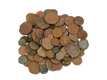 COLLECTION OF ANCIENT ROMAN BRONZE COINS 100 TO 300 AD