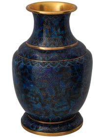 RARE LARGE CHINESE WANHUA CLOISONNE COPPER VASE